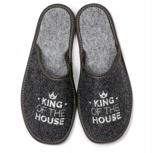 NOWO, Kapcie męskie KING OF THE HOUSE, rozmiar 41