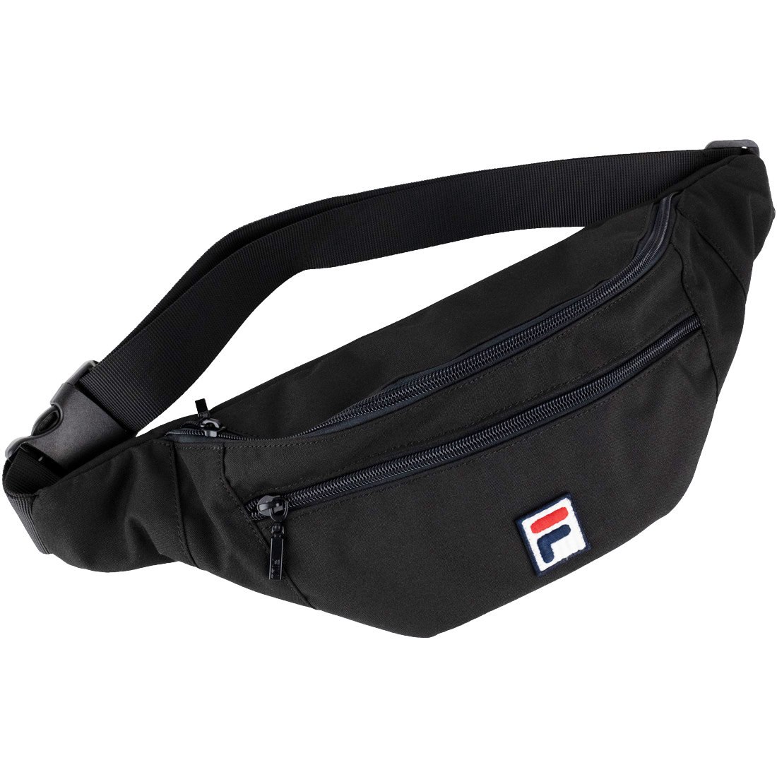 Fila Bissau Coated Canvas Double Zipper Waist Bag Fbu0010-80009 Czarna Saszetka  Pojemność: 8 L