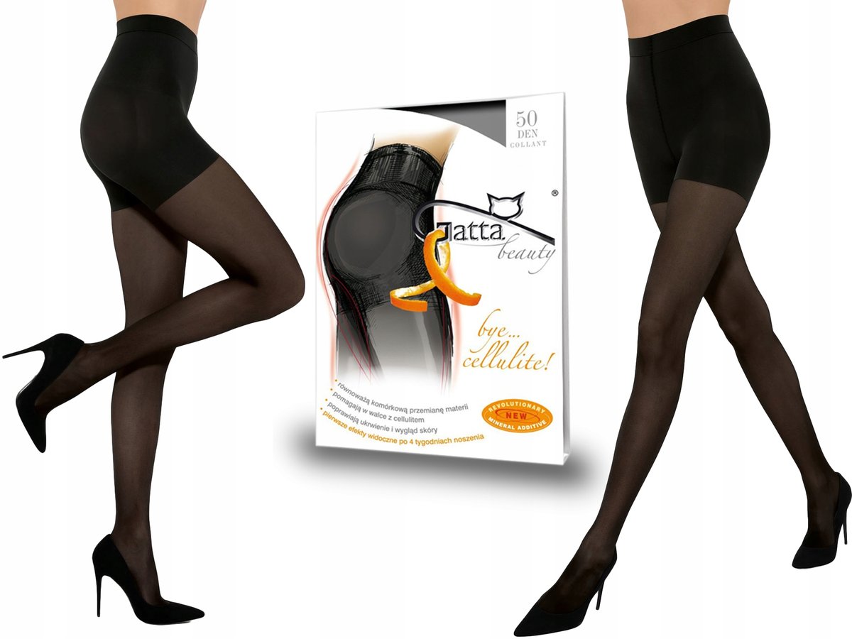 Gatta Rajstopy Bye Cellulite, 50 Den, Nero, 5-Xl