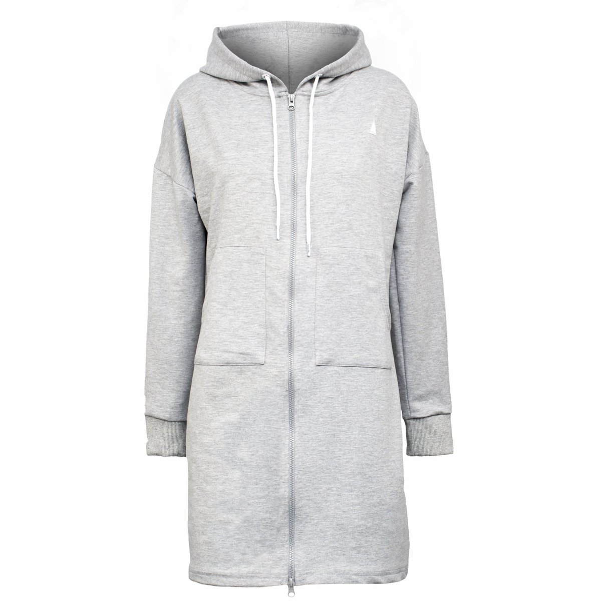 Długa Bluza Rozpinana Damska Z Kapturem Szara Captain Mike R.Xl