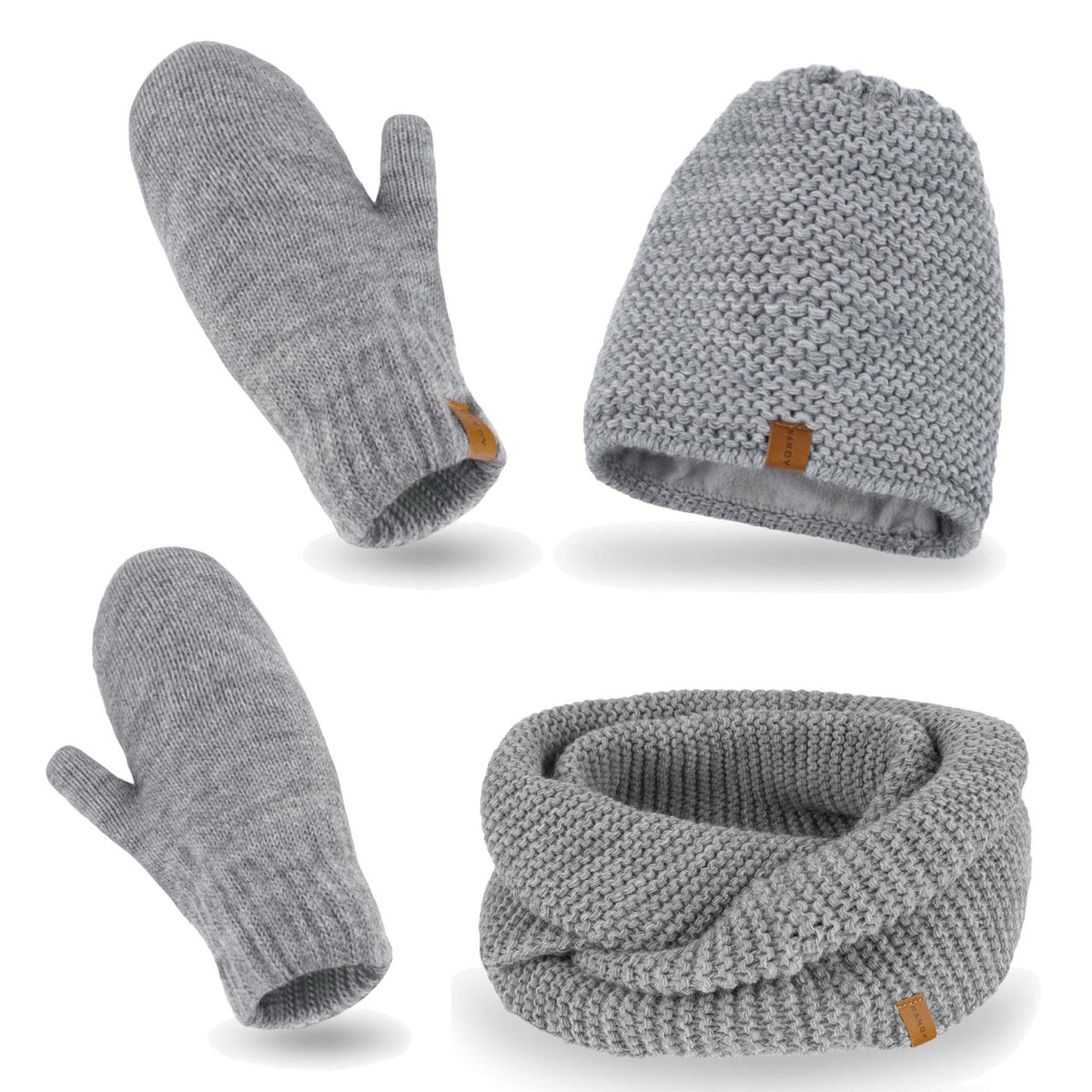 Nandy Damski Komplet Zimowy Czapka Komin Rękawiczki - Zest-Ckr-18500-J-Szr