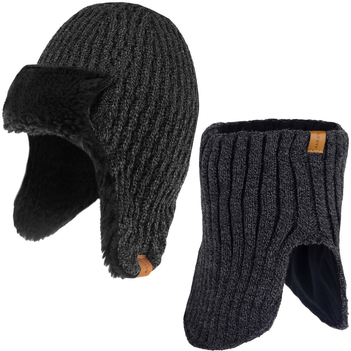 Nandy Komplet Męski Czapka Uszatka I Komin - Zest-Ug-14054-Cs-M