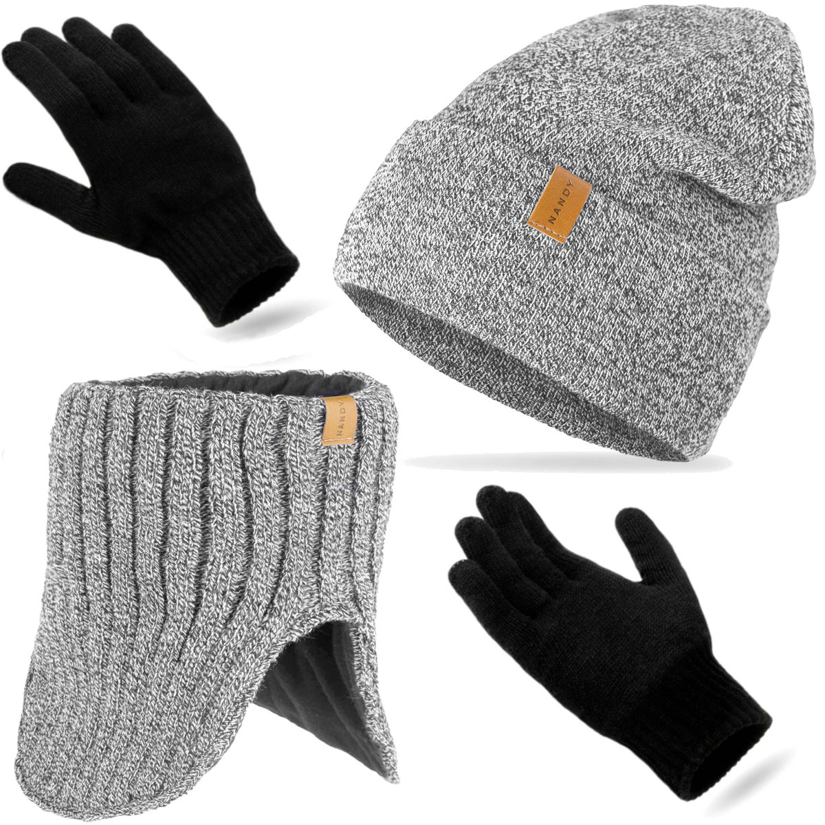 Nandy Komplet Zimowy Czapka Golf Rękawiczki - Zest-Cgr-14002-Jsz-M