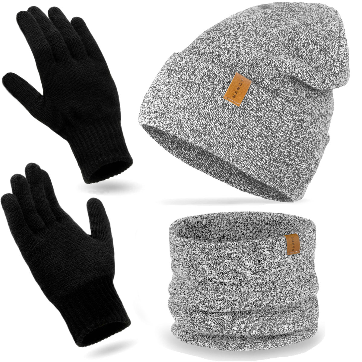 Nandy Polski Komplet Zimowy Czapka Komin Rękawiczki - Zest-Ckr-14002-Jsz-M