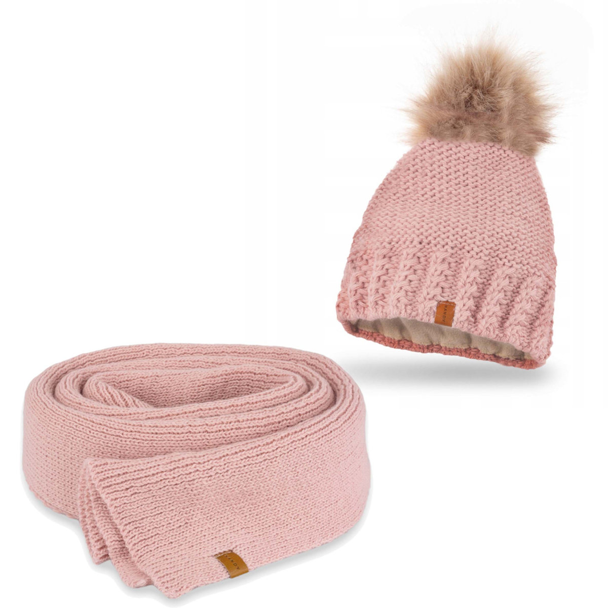Nandy Damski Komplet Zimowy Czapka Szal Rękawiczki - Zest-Cs-14503-Pud-Ro