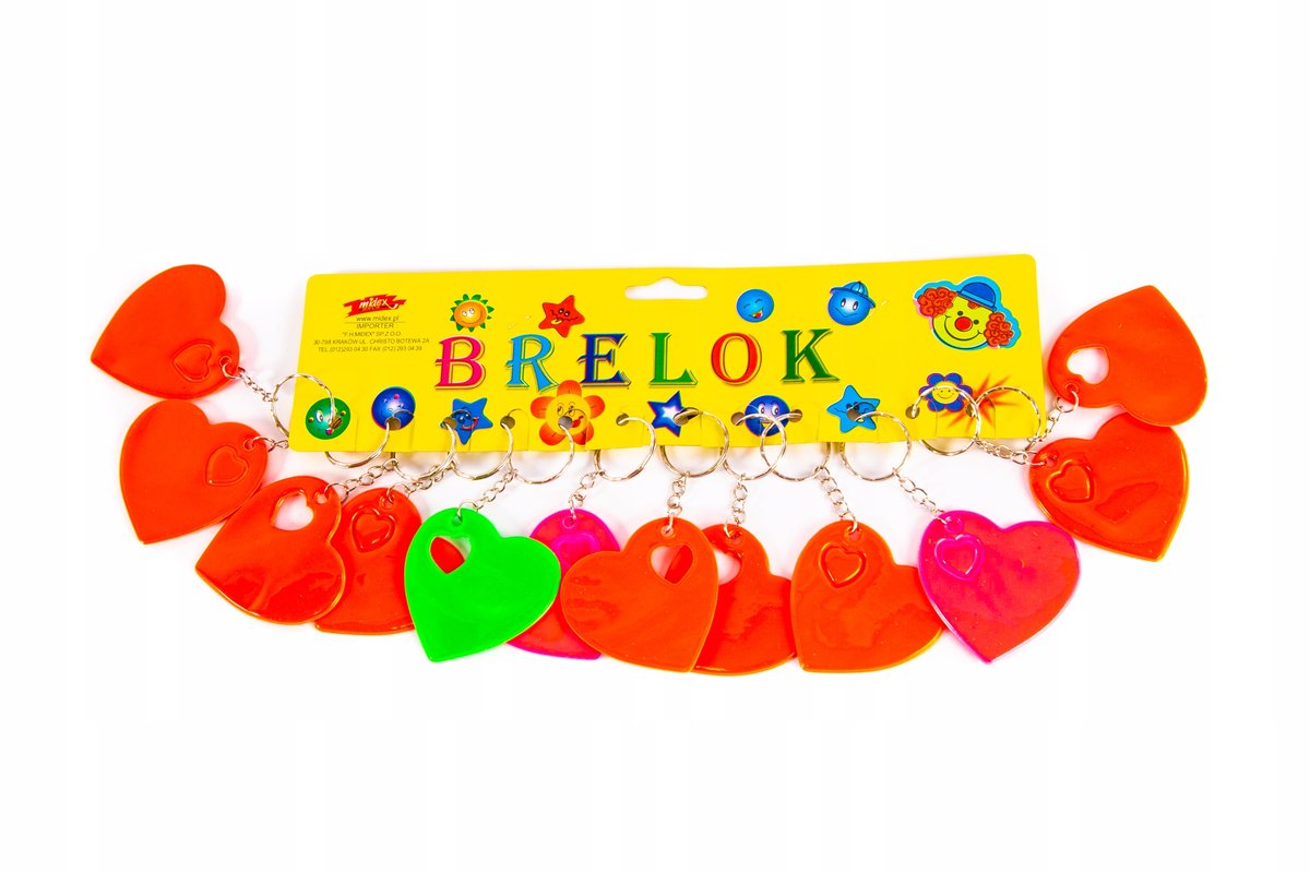 BRELOK SERCE WALENTYNKI PREZENT ZESTAW 12szt