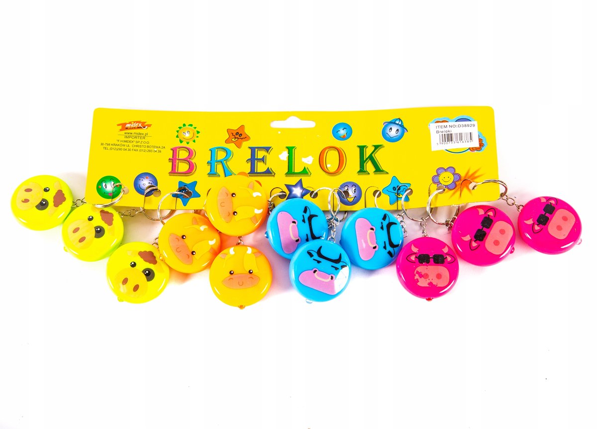 BRELOK DO KLUCZY ŚWIECĄCY ZESTAW 12szt