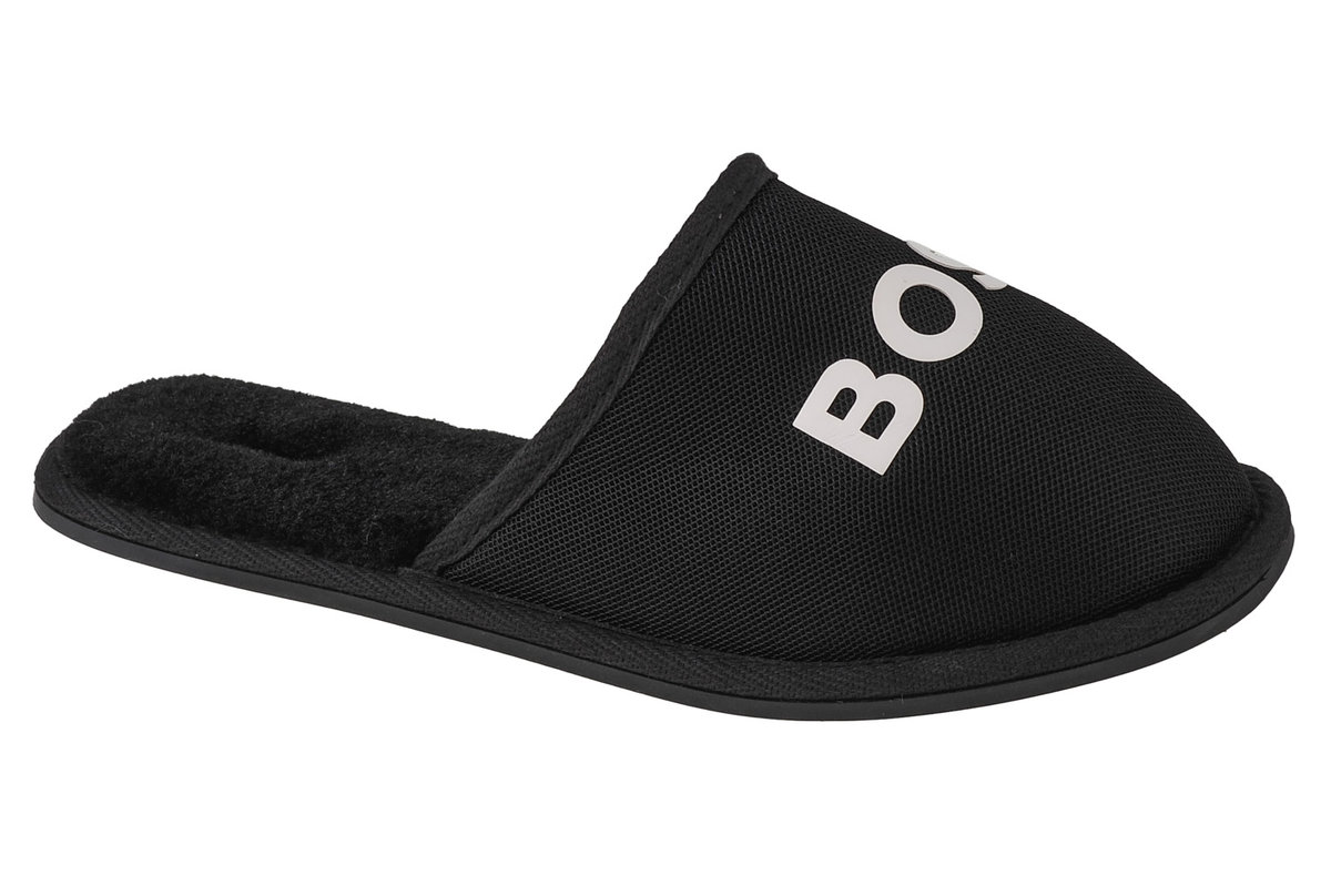 BOSS Logo Slippers J29312-09B, dla chłopca, kapcie, Czarne