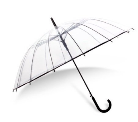 Parasol Przezroczysty Z Czarną Rączką 116Cm