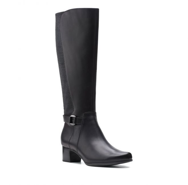 Clarks Un Damson Hi [black leather] - rozmiar 37.5