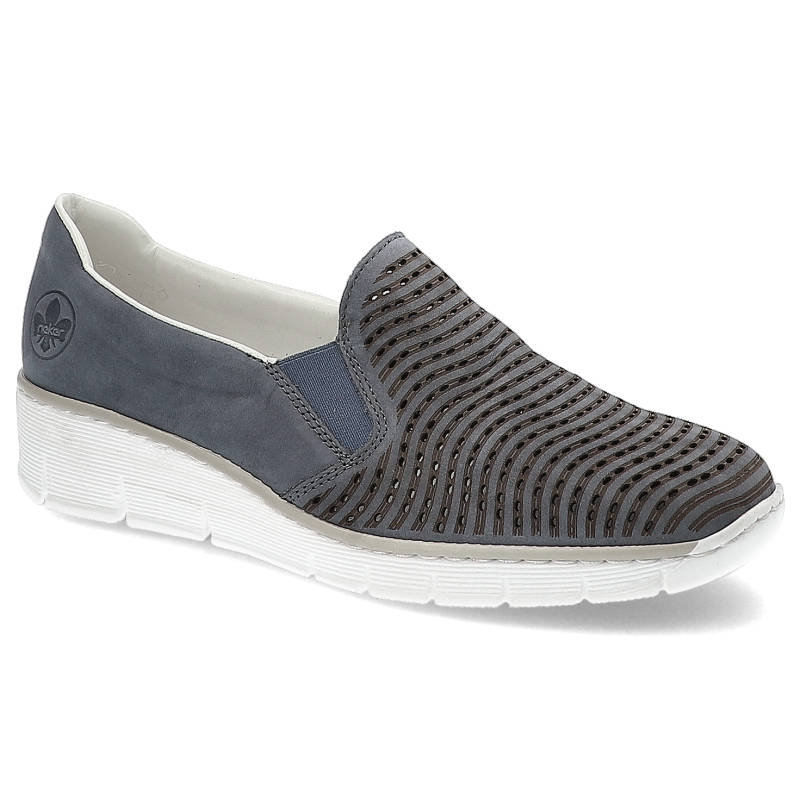 Rieker, Półbuty, 53792-14 Blue, rozmiar 38
