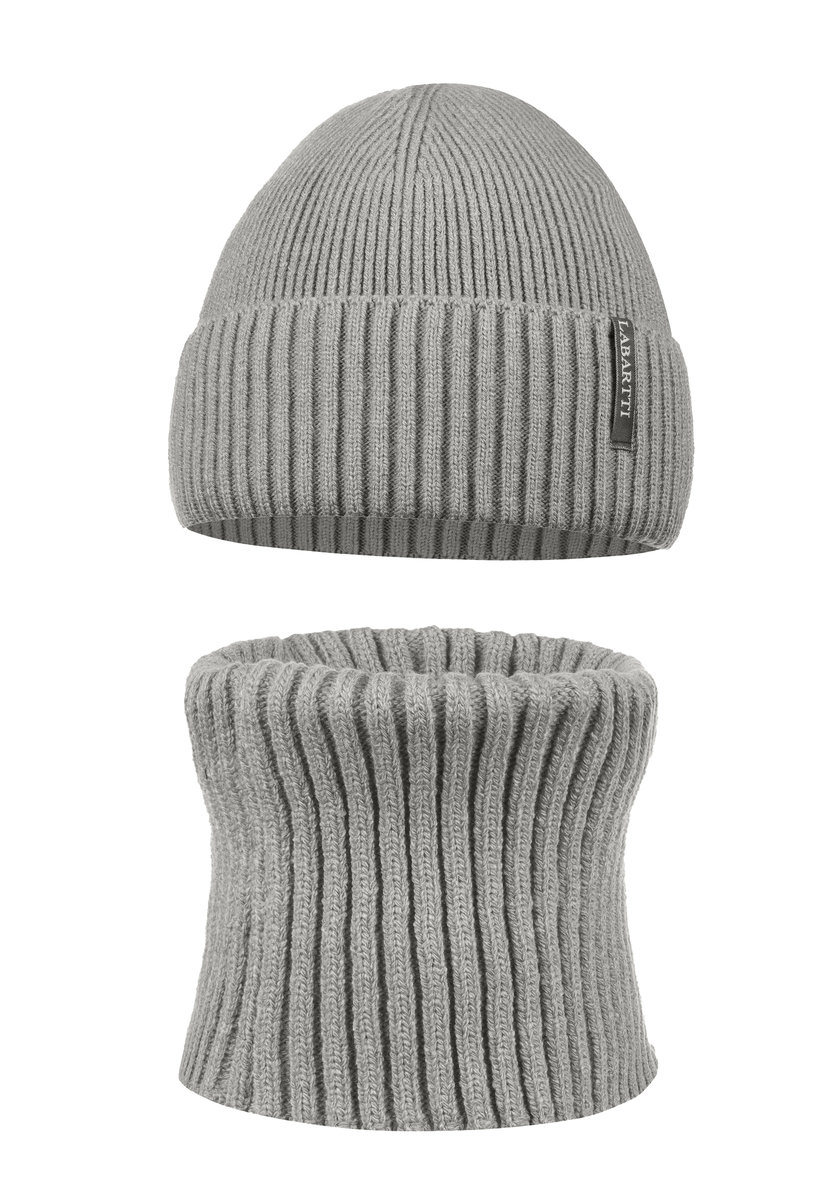 LaBartti, Komplet męski, Czapka wywijana + Komin, jesień/zima