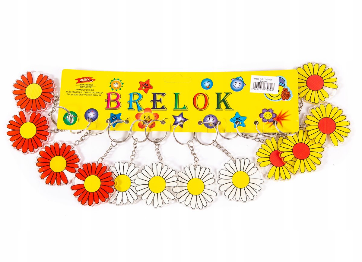 Brelok Do Kluczy Kwiatek Stokrotka Zestaw 12Szt