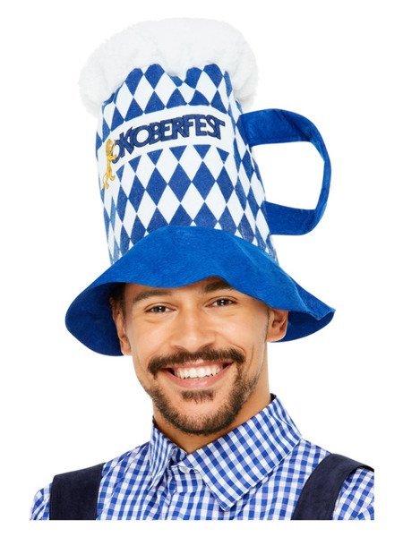 Czapka Oktoberfest Kufel Piwa Niebieski