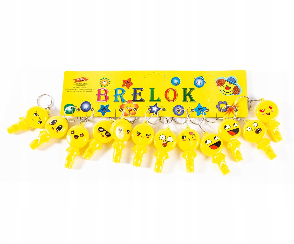 Emotki Brelok Świecący Zawieszka Do Kluczy 12Szt