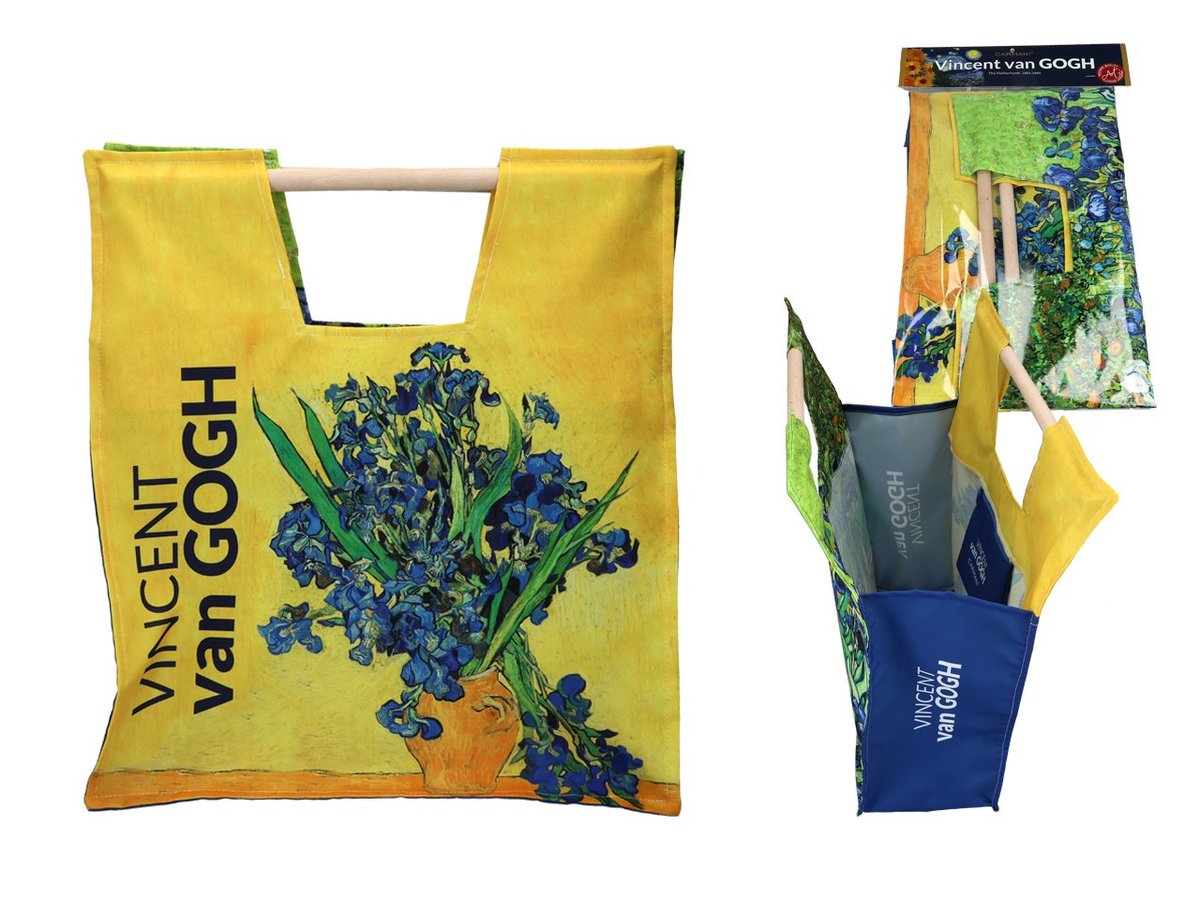 Torba z drewnianym uchwytem - V. van Gogh, Irysy CARMANI