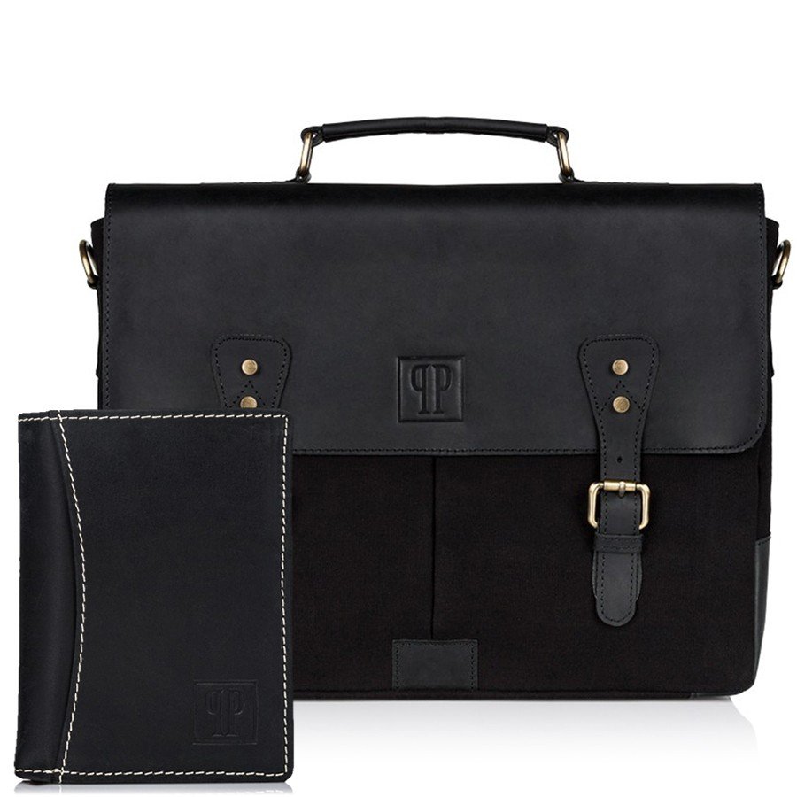 Zestaw Upominkowy Dla Niego Zup-28-Bl: Torba T-07-Bl Portfel T-13-Bl