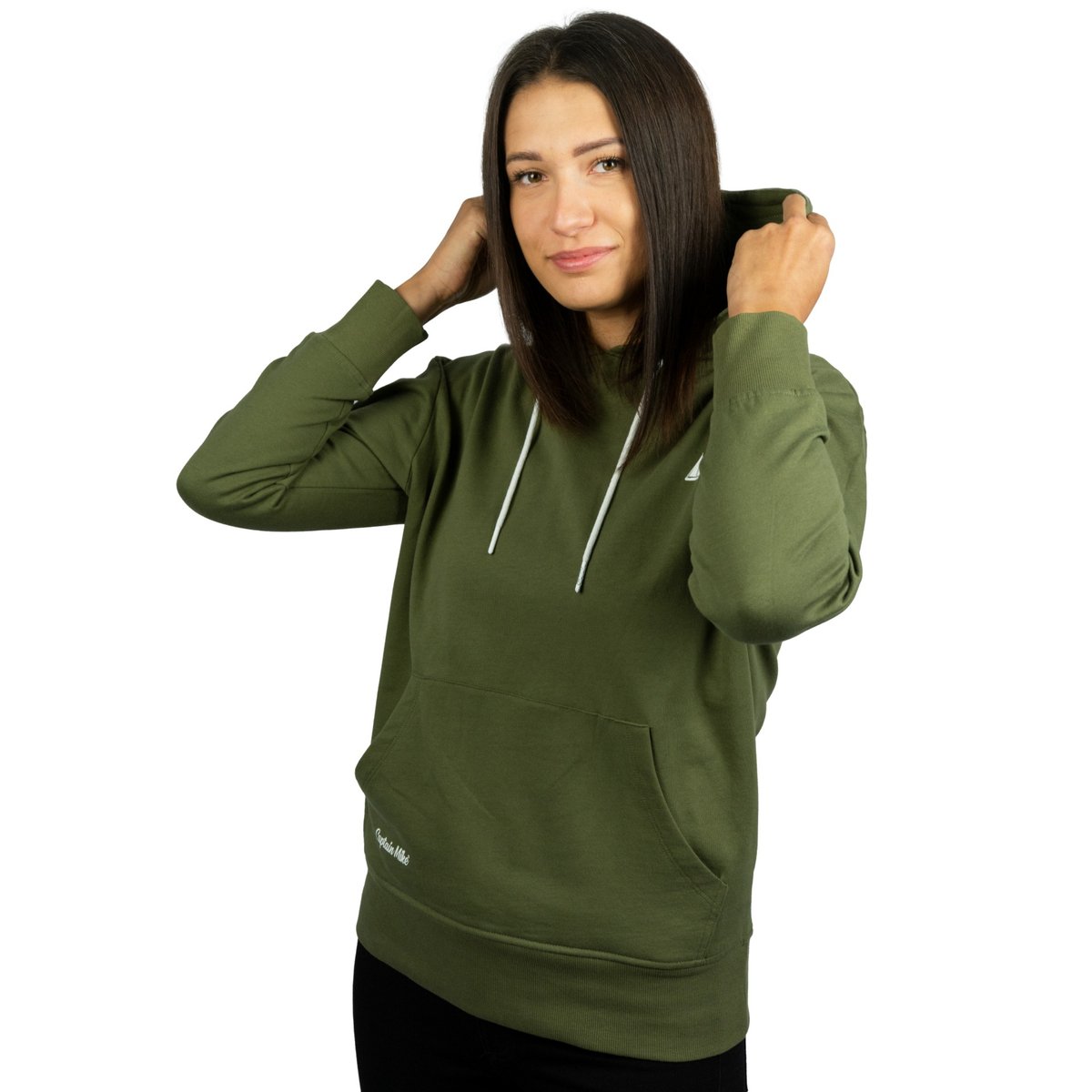 Bluza kangurka z kapturem i kieszeniami Captain Mike khaki - XXL