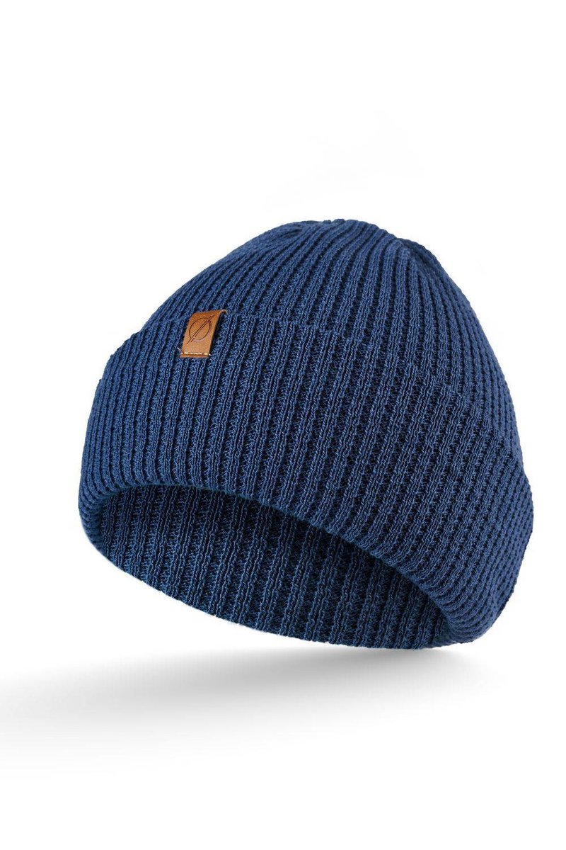 Czapka męska na zimę jeans cz41 brodrene
