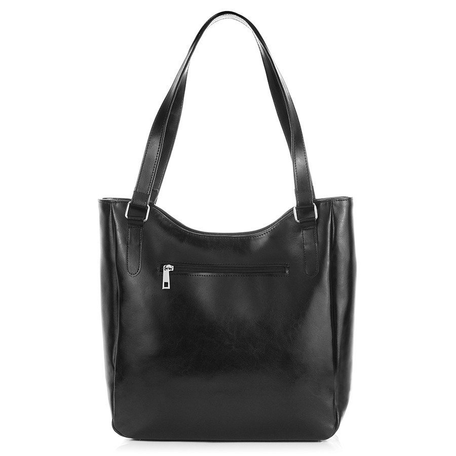 Duża Skórzana Torba Damska Na Ramię Paolo Peruzzi Z-09-Bl