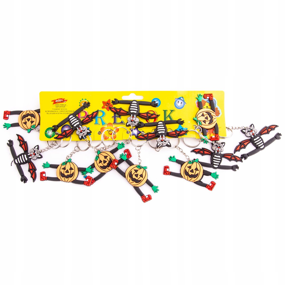 Gumowy Brelok Do Kluczy Halloween Zestaw 12Szt