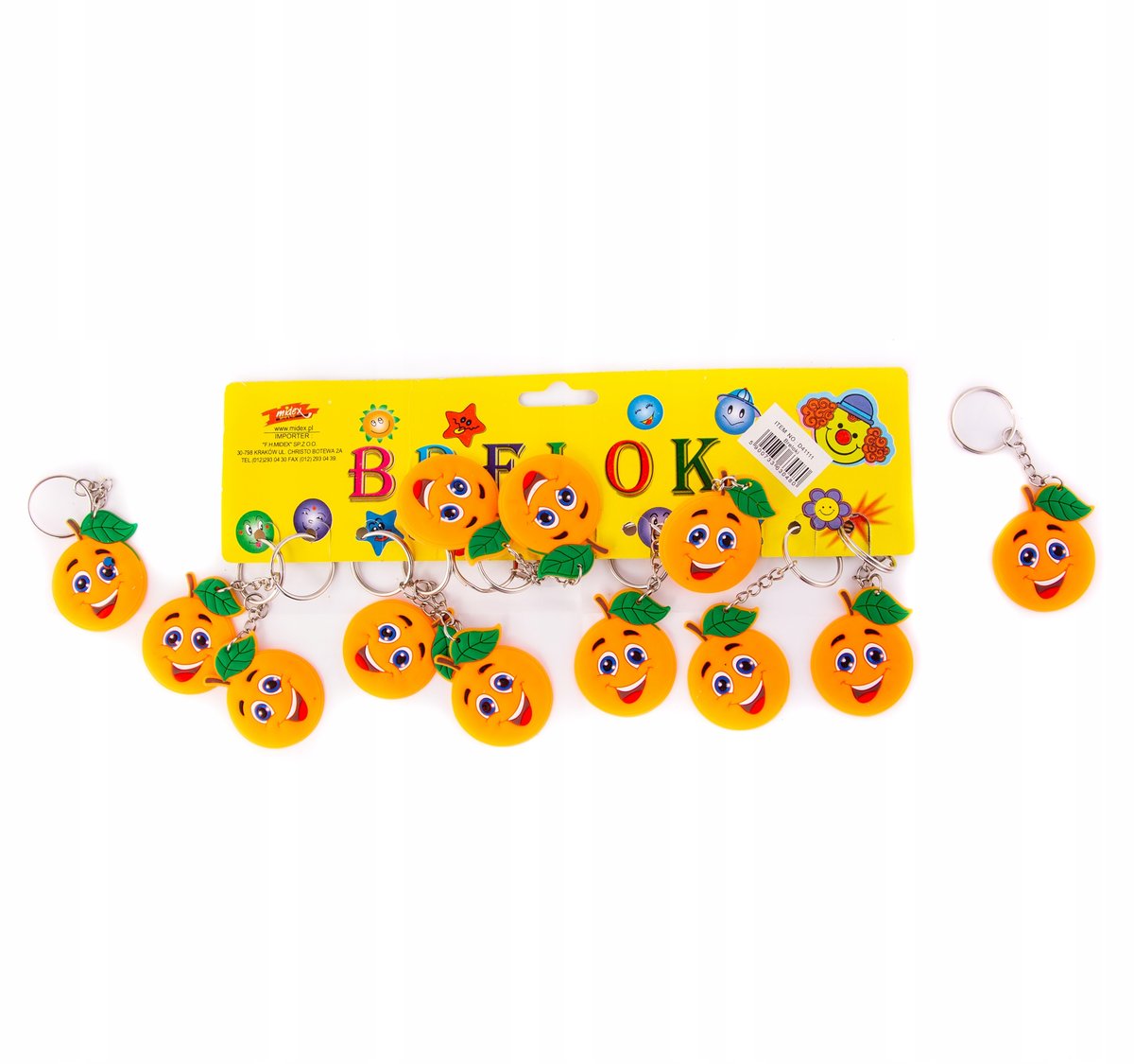 Pomarańcza Zawieszka Brelok Do Kluczy Zestaw 12Szt