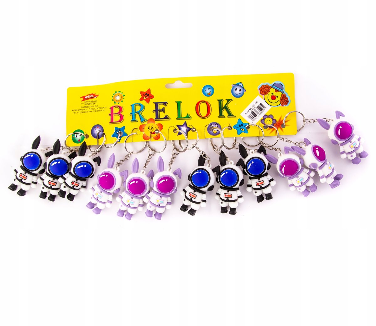 Kosmonauta Gumowy Brelok Do Kluczy Zestaw 12Szt