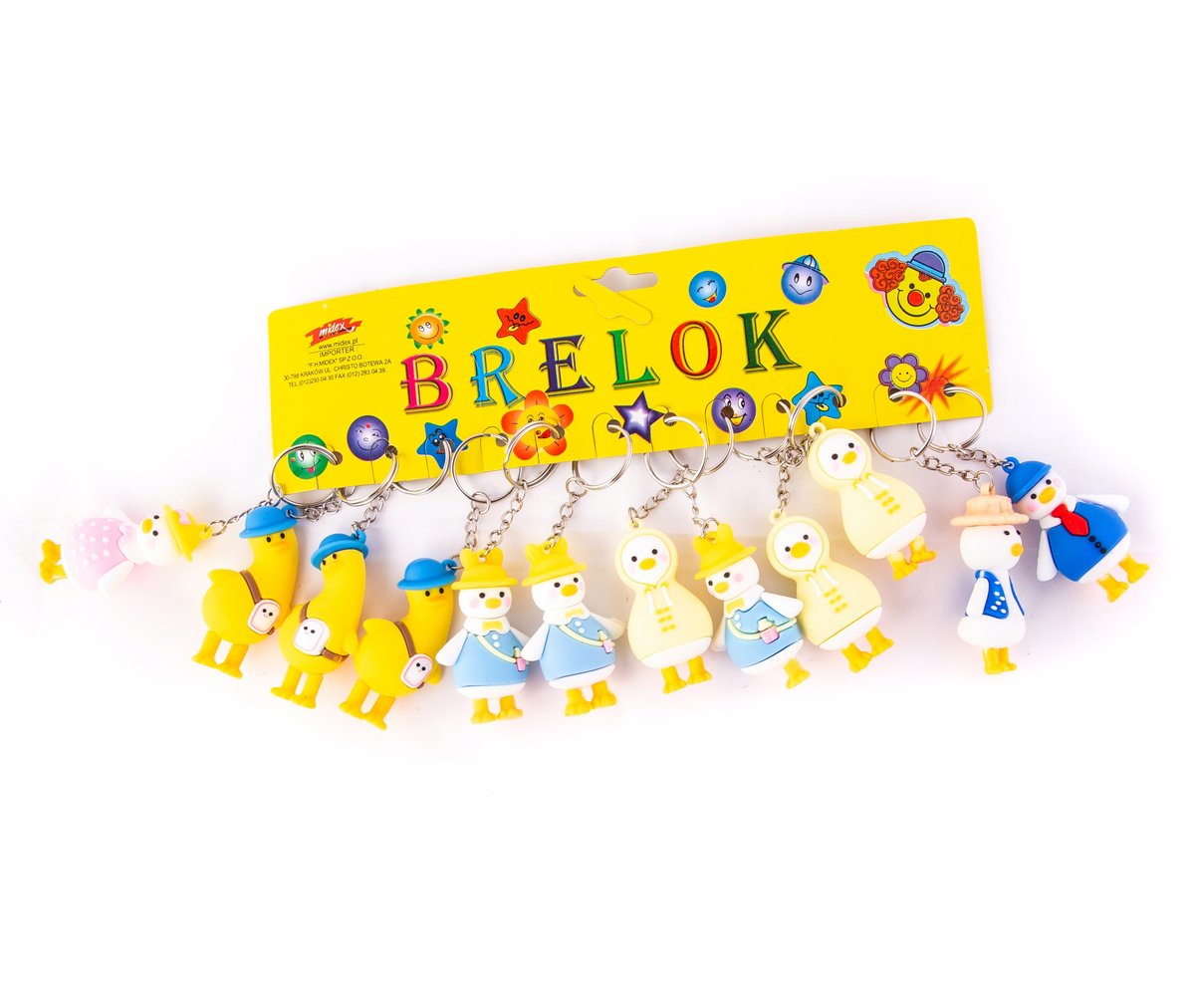 Kaczka Gumowy Breloczek Do Kluczy Zestaw 12Szt