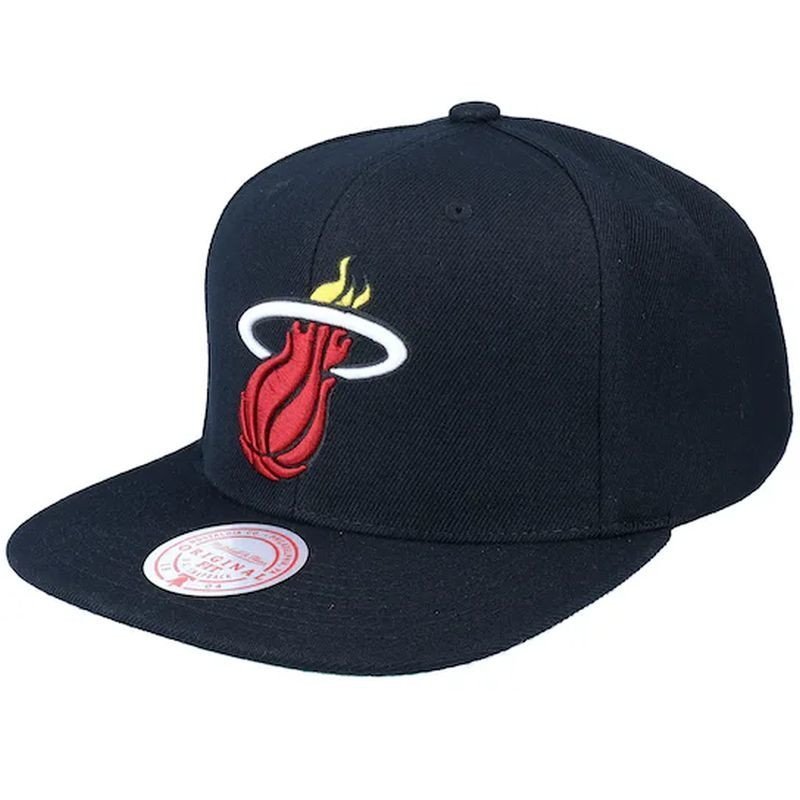 Mitchell & Ness Czapka Z Daszkiem Nba Miami Heat Top Spot Snapback Hwc Heat Hhss2976-Mheyypppblck Osfm Czarny