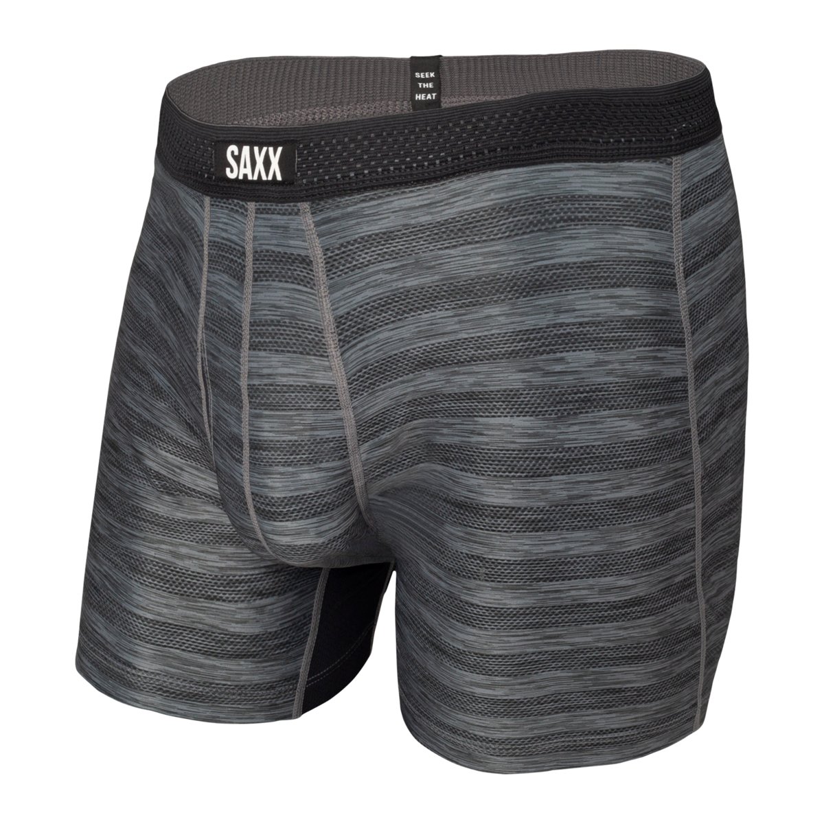 Bokserki Męskie Saxx Hot Shot Boxer Brief Fly Black Heather-L