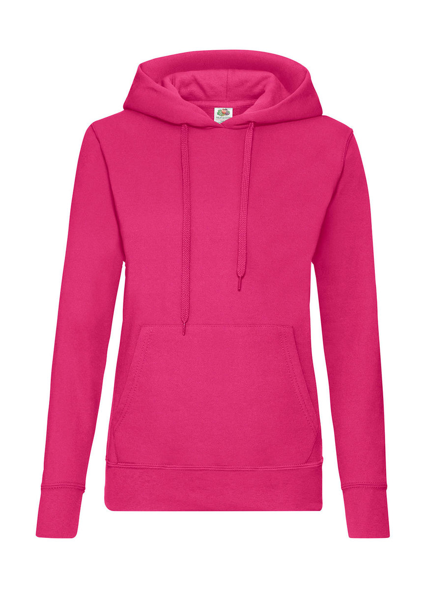 Damska Bluza Z Kapturem Fruit Of The Loom Gruba Fuchsia 2Xl