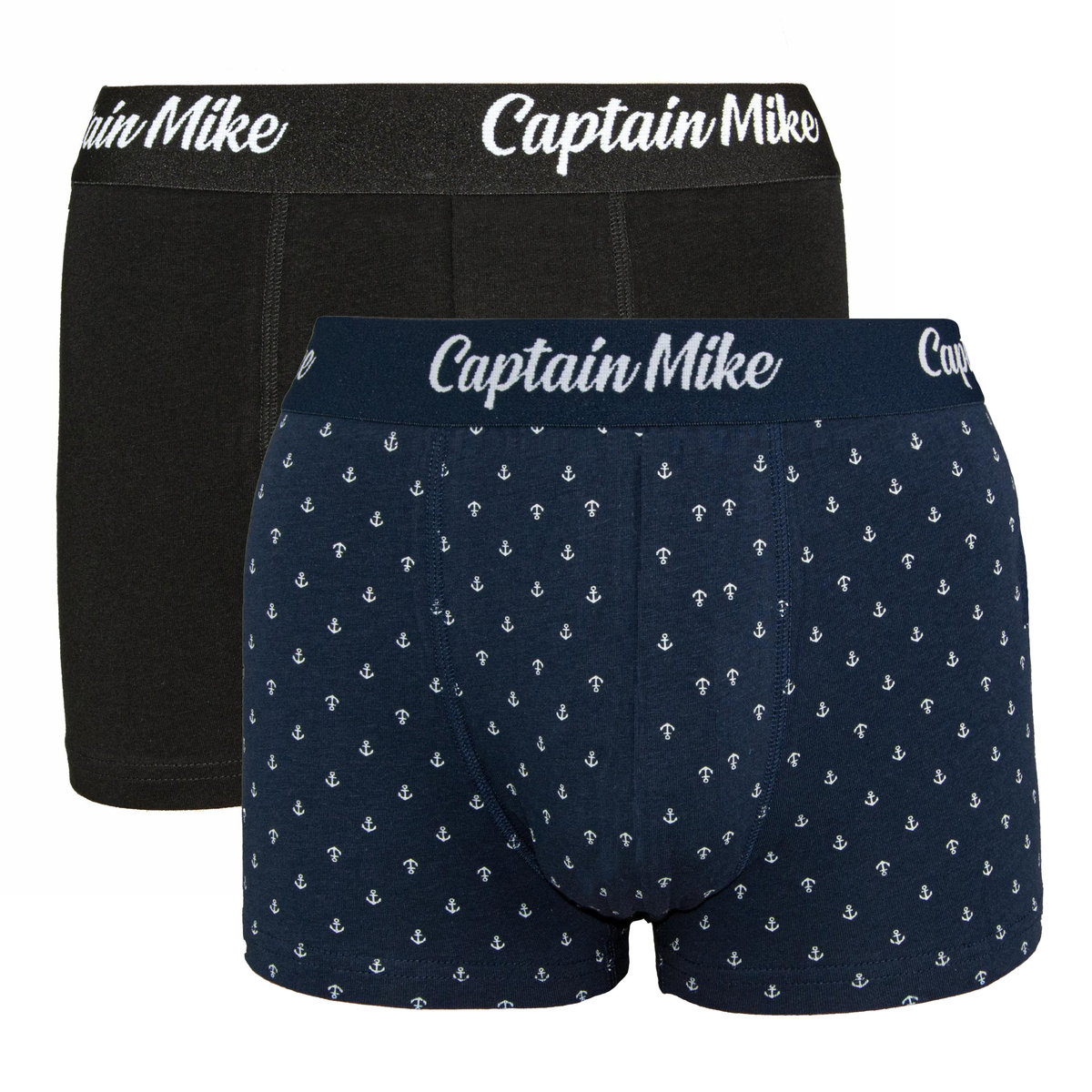 Bokserki Męskie Captain Mike 2 Pack Czarne Granatowe, Rozmiar 3Xl