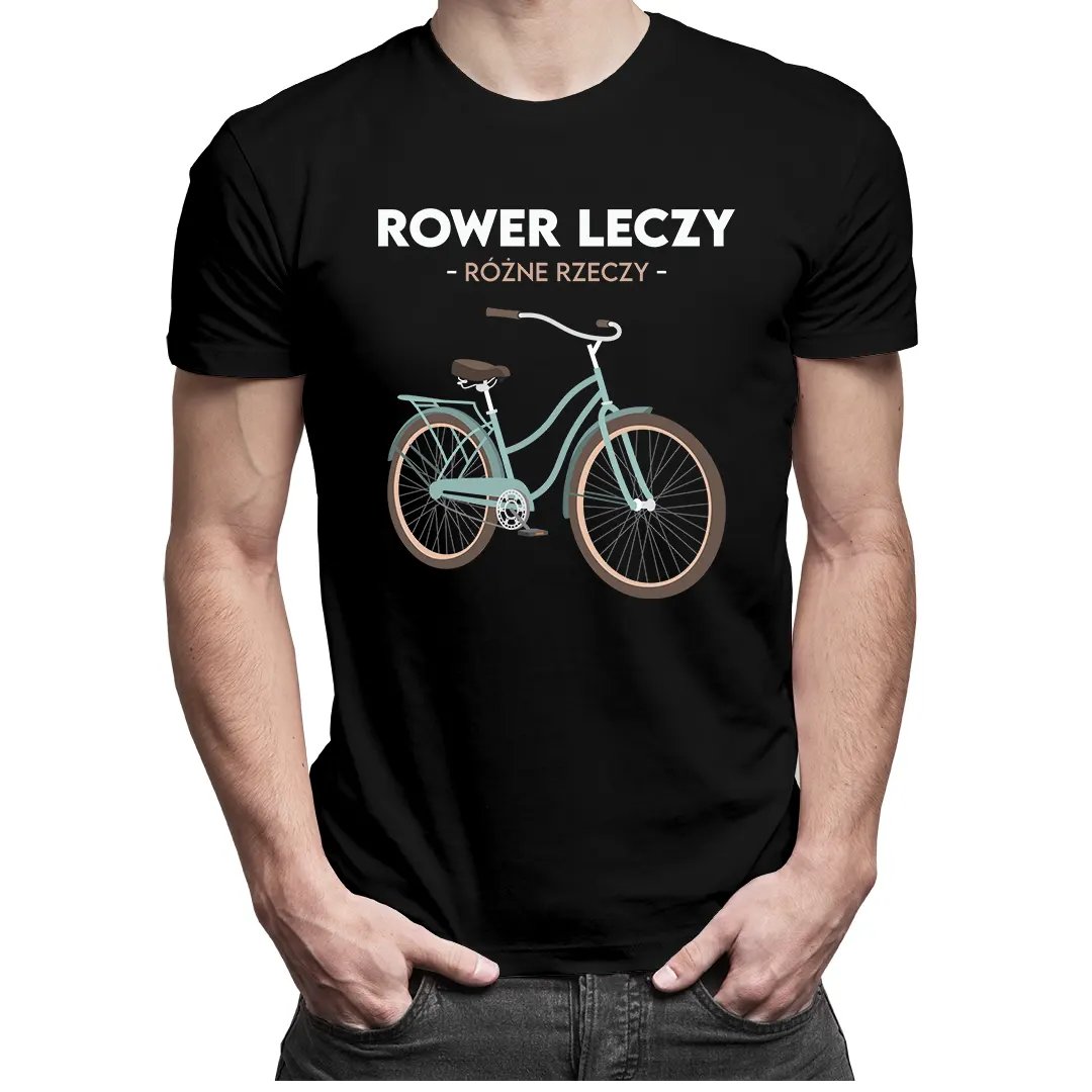Koszulkowy, Męska koszulka, Rower Leczy Różne Rzeczy, rozmiar XXL