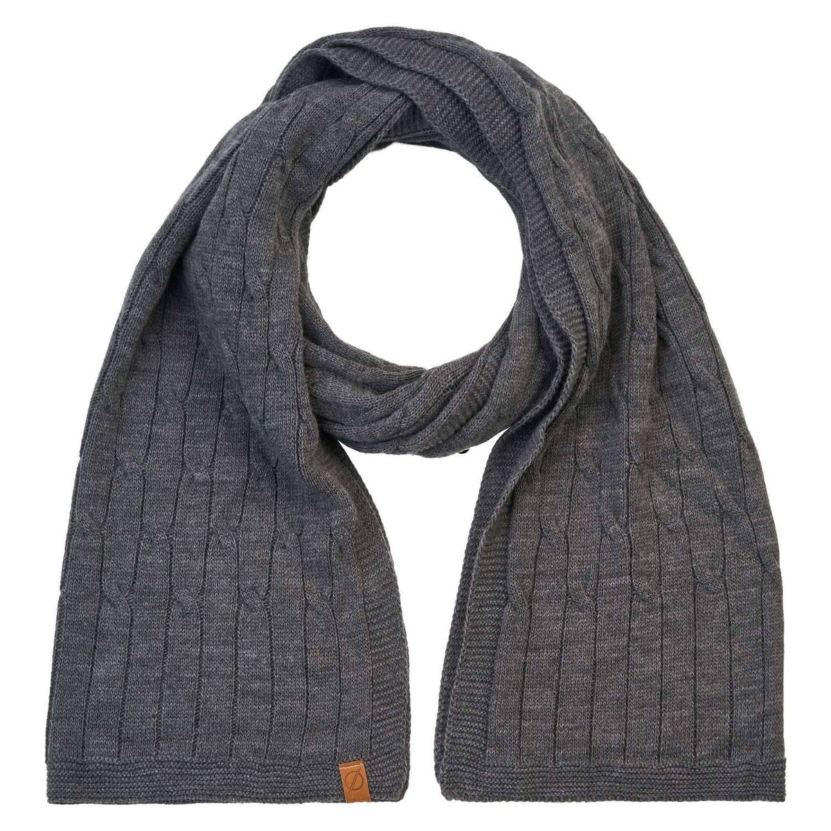 Grafitowy szal damski na zimę brødrene s10
