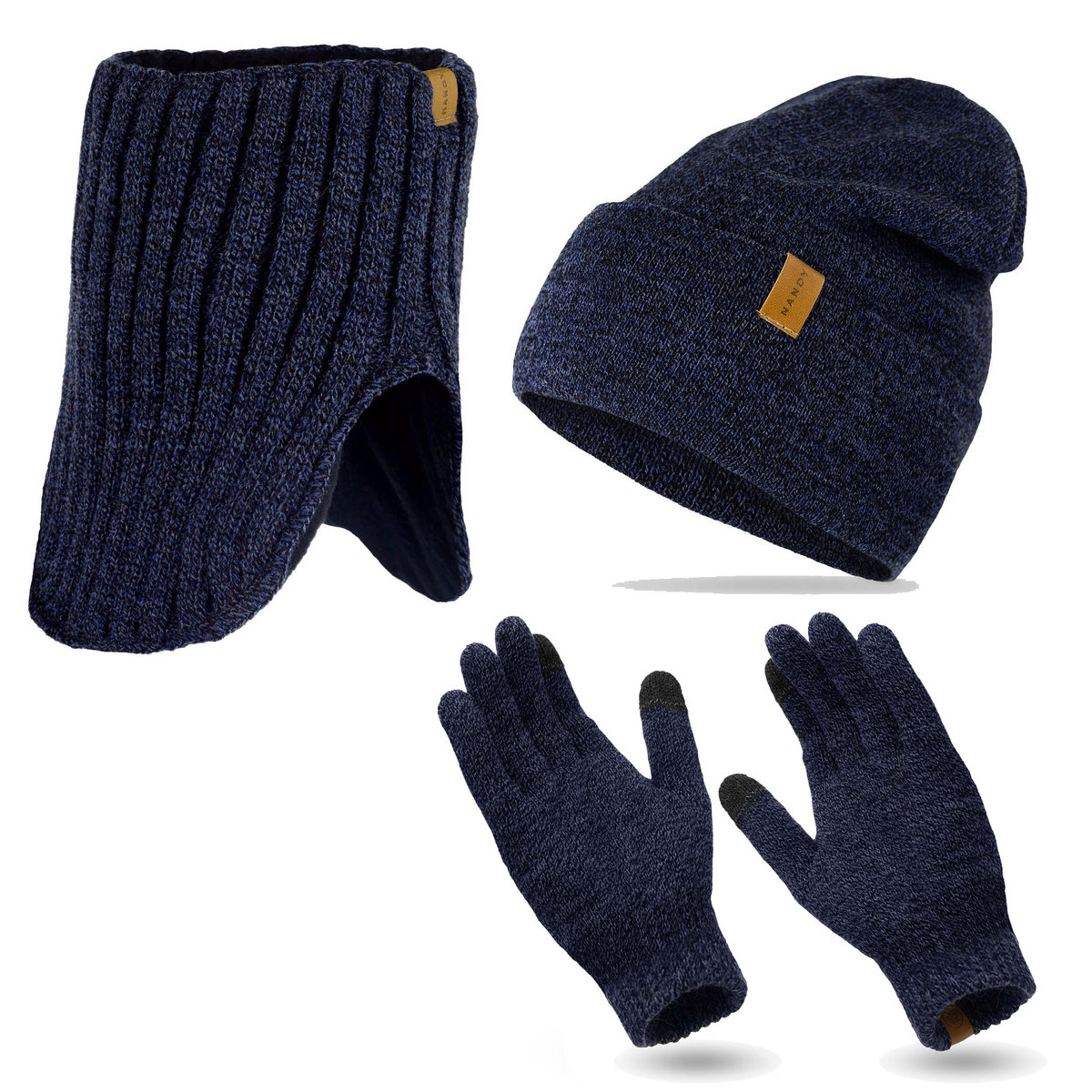 Nandy Komplet Zimowy Czapka Golf Rękawiczki, Zest-Cgr-14002-Grn-M