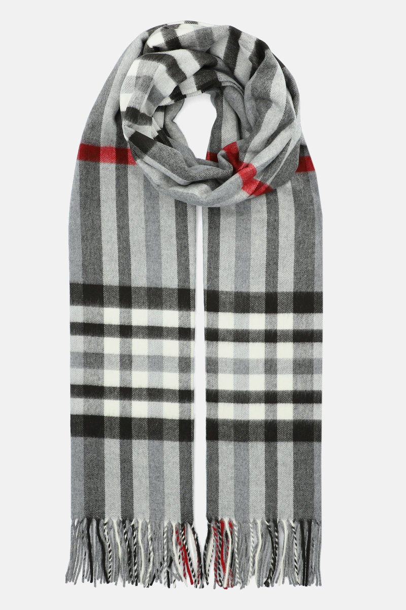 Szal Szary w Kratę Tartan Unisex