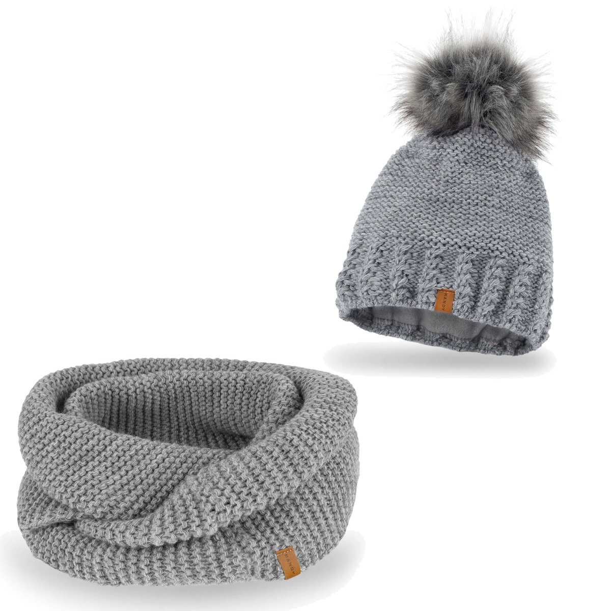 Nandy Damski Komplet Zimowy Czapka Komin Rękawiczki - Zest-Ck-14503-Js-Szr
