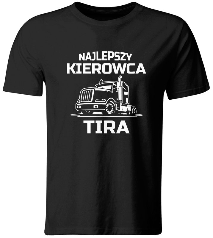Koszulka męska, Najlepszy Kierowca Tira! Śmieszny Prezent dla Kierowcy Tira, Czarna, rozmiar L