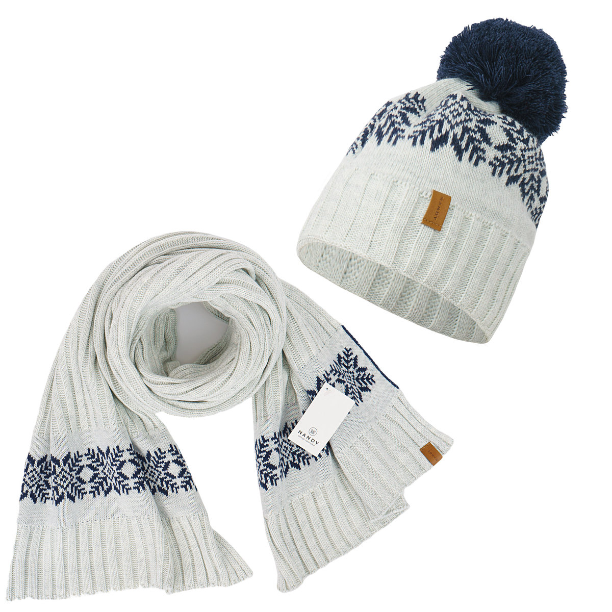 Nandy Komplet Czapka Szalik Ciepły Zimowy Norweski - Zest-Cs-2205078-49