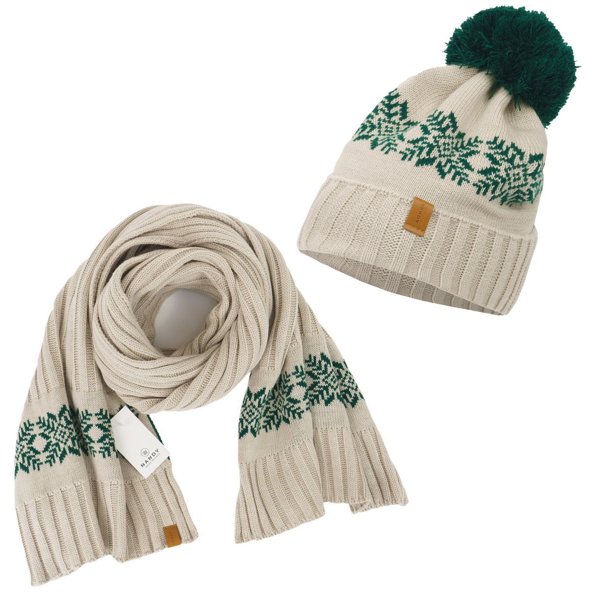 Nandy Komplet Czapka Szalik Ciepły Zimowy Norweski - Zest-Cs-2205078-82