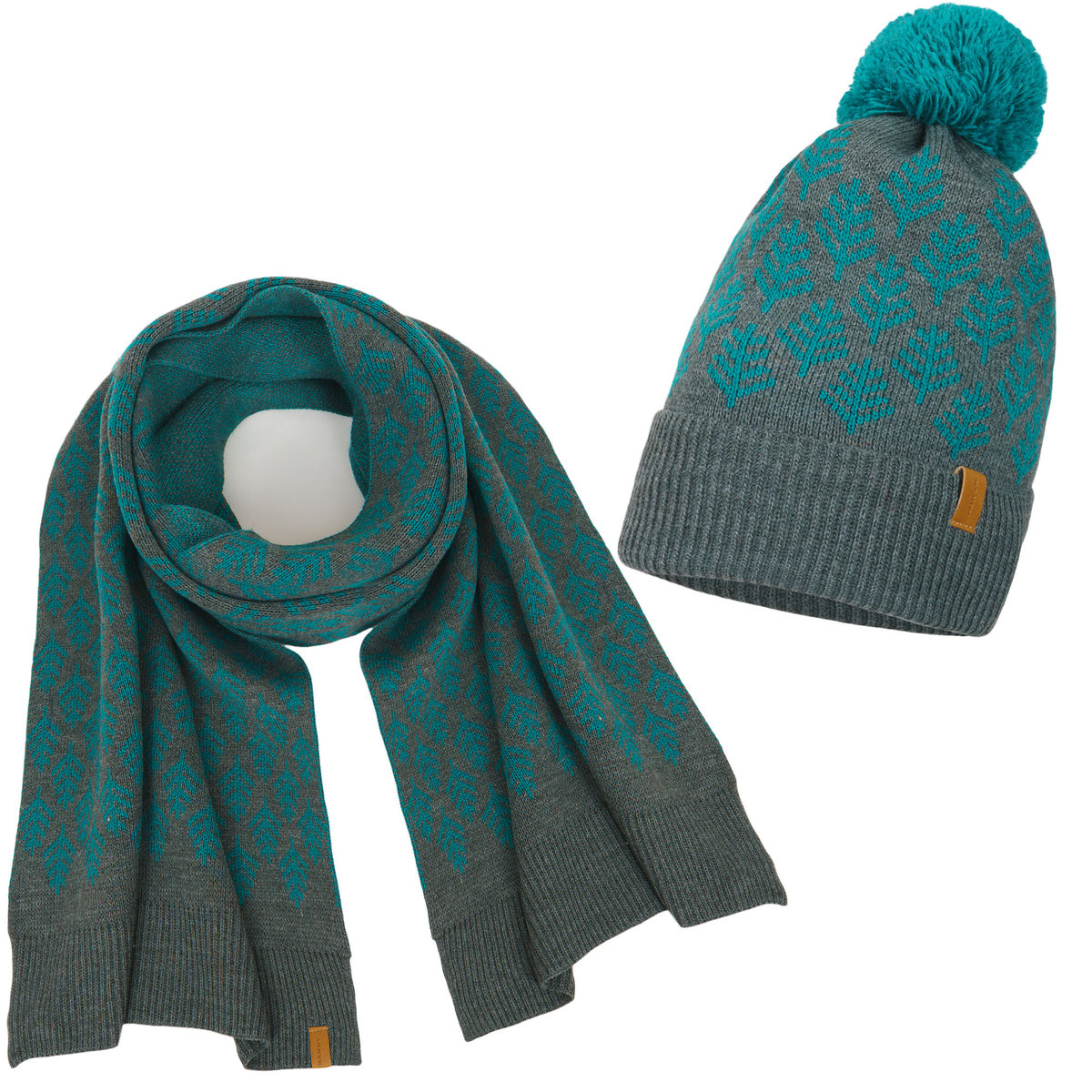 Nandy Komplet Czapka Szalik Ciepły Zimowy Choinki - Zest-Cs-2205095-02