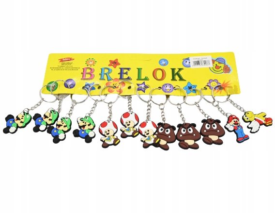 Mario Brelok Do Kluczy Zawieszka Zestaw 12Szt