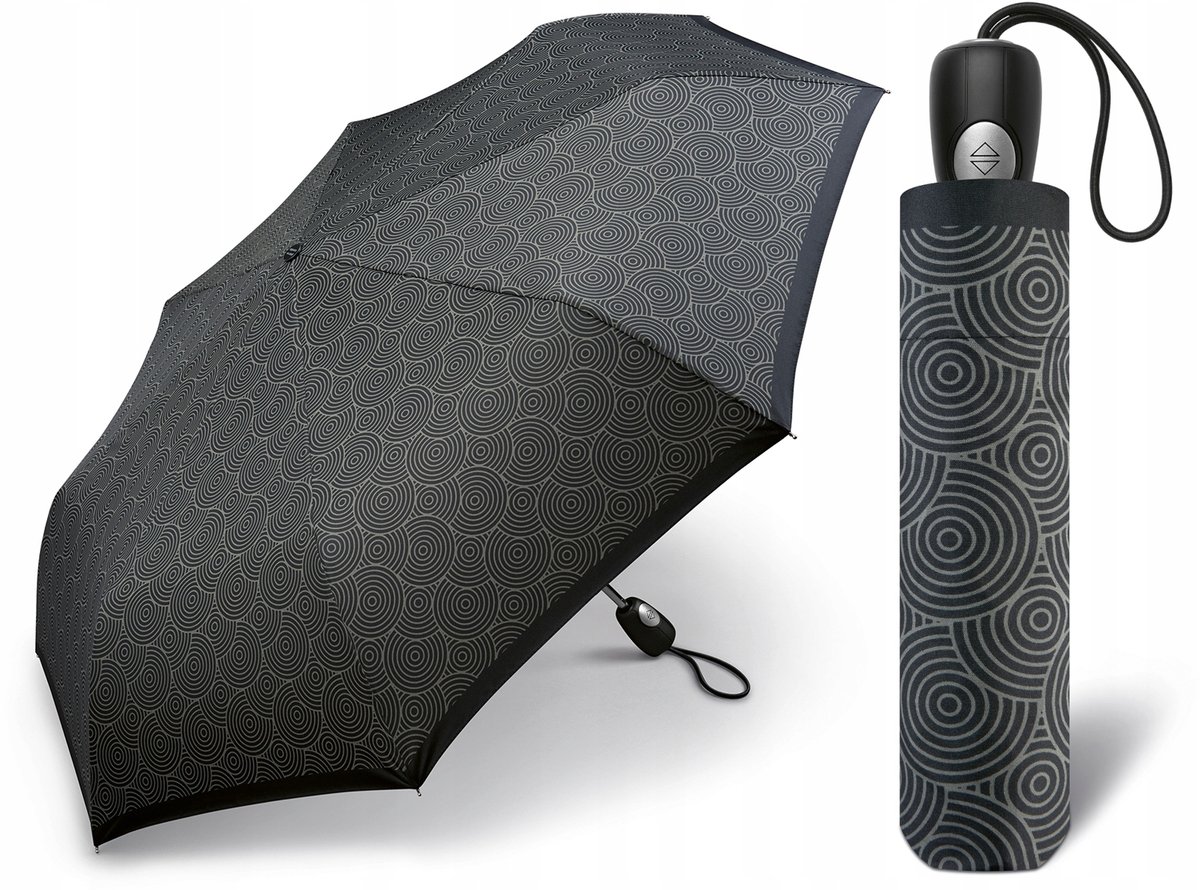 Parasol Automatyczny, Składany, Z Pokrowcem Pierre Cardin Czarny, Szary