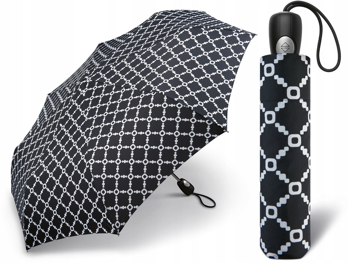 Parasol Automatyczny, Składany, Z Pokrowcem Pierre Cardin Biały, Czarny
