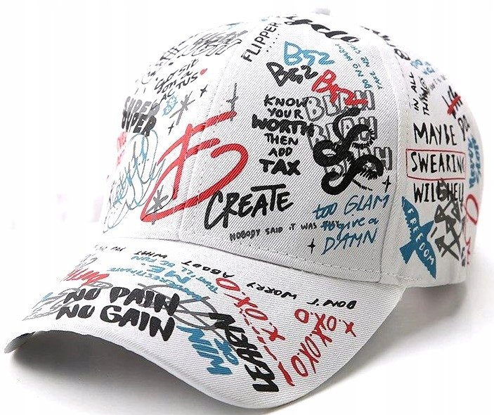 Czapka Z Daszkiem Graffiti Bejsbolówka Napisy Punk