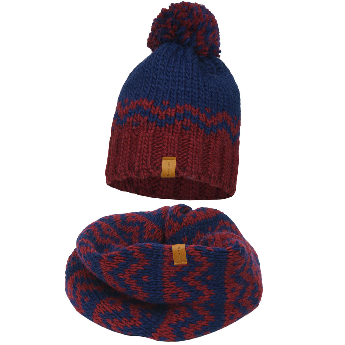 Nandy Komplet Czapka Komin Gruby Zimowy Z Pomponem - Zest-Cs-2205065-19