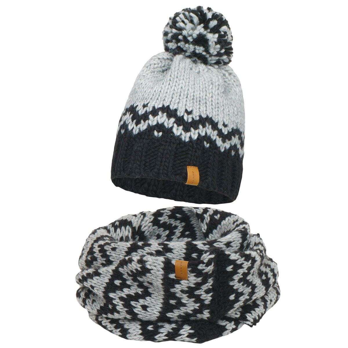 Nandy Komplet Czapka Komin Gruby Zimowy Z Pomponem - Zest-Cs-2205065-03