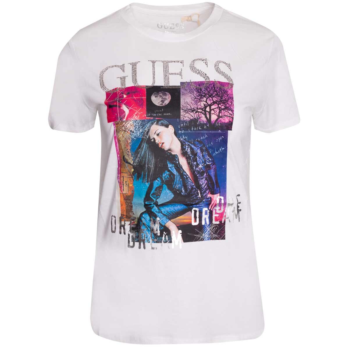 Guess Koszulka Damska T-Shirt Ss Collage Dream Esy White W2Bi52K9Rm4 G011 S