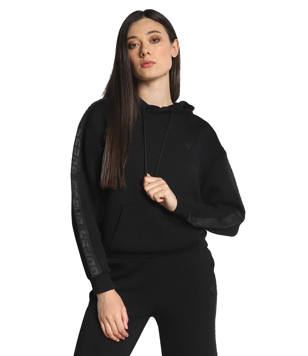 Guess Bluza Damska Z Kapturem Brenda Hooded Sweatshirt Czarna V2Yq18K7Uw2 Jblk S