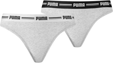 Puma Majtki Damskie Stringi 2Pk Strings Grey 907854 05 M